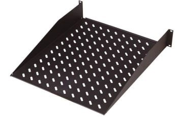 Lande 19" Fasthylle 2U D550 Feste foran 15kg Svart