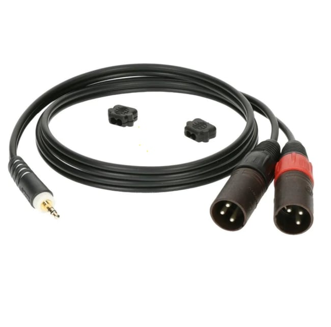 AY9-0100, Audio Y-kabel minijack 3,5M3 til 2 x XLR3M, 1 meter, Klotz