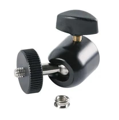K&M19695 Kulehode med 3/8" - 1/4" base og 1/4" hann toppskrue