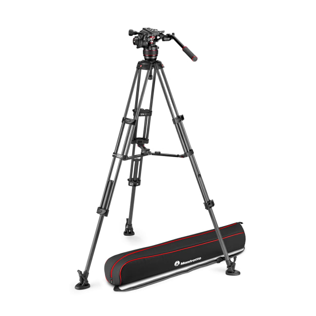 Manfrotto 608 + CF Twin MS Midtspreder Stativkit Video Nitrotech