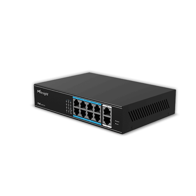 Milesight MS-S0208-GL Switch 8x100Mbps/PoE+ maks 65W