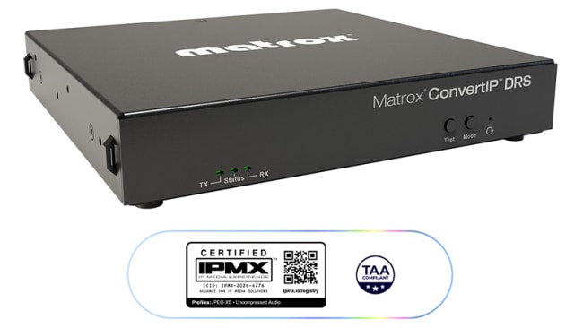 Matrox CIP-DRS, ConvertIP Dual SDI 2110 og IPMX Transceiver 3x RJ45