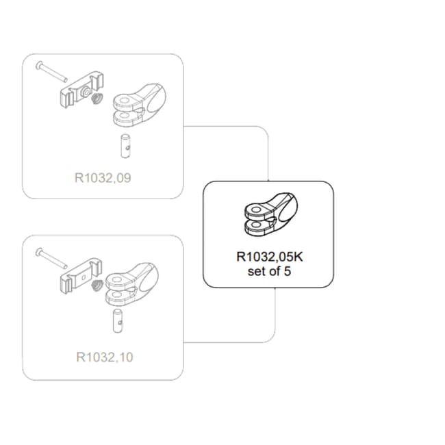 Manfrotto R1032,05K Låsehendel del til MVT502AM. Pakke med 5 stk.