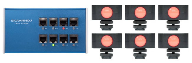 Skaarhoj ETH-TALLY-LINK-V2-X6 Tally Box 6x Tally Lights Bundle