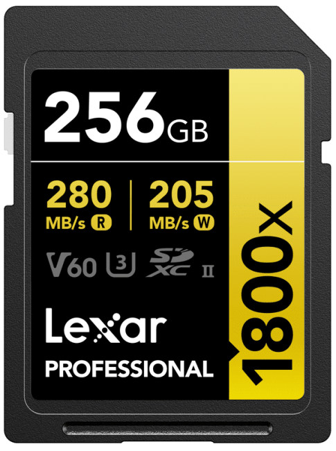 Lexar Pro 1800X SDHC/SDXC UHS-II U3 (V60) R280/W210 256GB