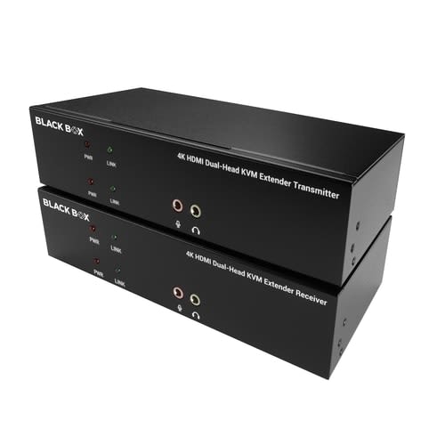 Black box KVXLCH-200 KVM Extender over CATx - 4K Dual-Head HDMI USB 2.0