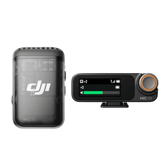 DJI MIC 2 Trådløst mikrofonsett med 1 clip-on mikrofonsender/opptakere og en tokanals mottaker