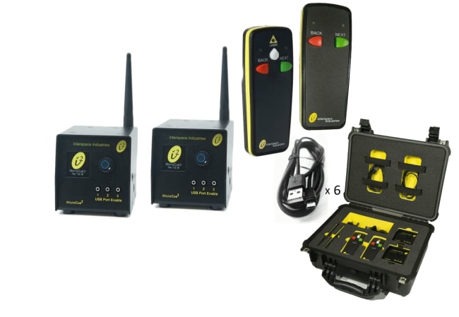 Interspace MC3-S2L2 TFC, MICROCUE3 pakke med to baser og to fjernkontroll med 2 knapper (en laserpeker)