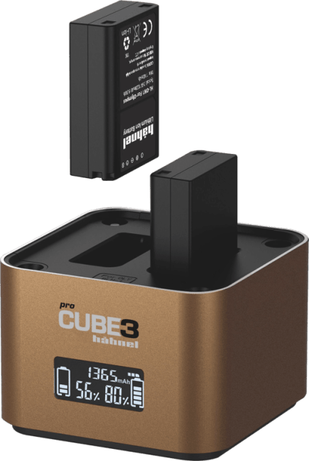 Hahnel Procube 3 - Dobbel batterilader for Olympus BLN-1 / BLS-5 / BLH-1 og AA-batterier