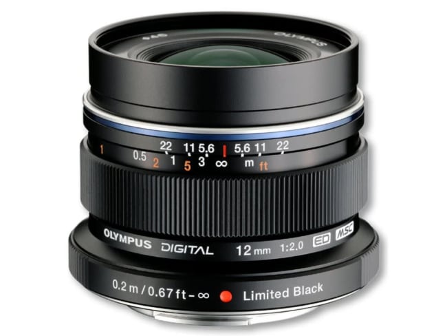 Olympus EW-M1220, M. Zuiko Digital ED Objektiv 12mm F2.0 MFT Sort