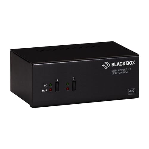 Black Box KV6222DP KVM Switch 2-port dual monitor DisplayPort, USB3.0