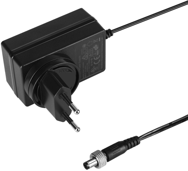 Hollyland HL-DCA04 Strømforsyning 12V/2A med låsbar DC-plugg 5,5/2,1mm