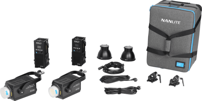 NanLite FORZA 500B II 2 Kit Bicolor LED Bowens Mount lampe med trillekoffert