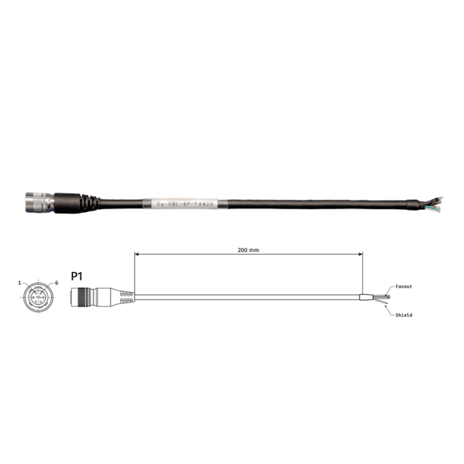 CY-CBL-6P-FAN20, Marshall CV500/50L Adapterkabel, CyanView