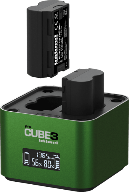 Hahnel Procube 3 - Dobbel batterilader for Fujifilm: NP-W126 / NP-W235 og AA-batterier