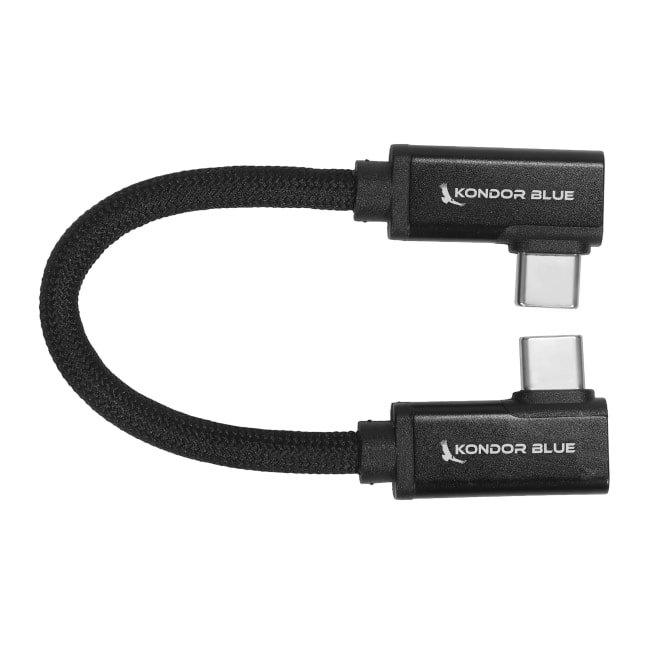 Kondor Blue Vinklet til Vinklet 8K USB-C Kabel 15cm Sort
