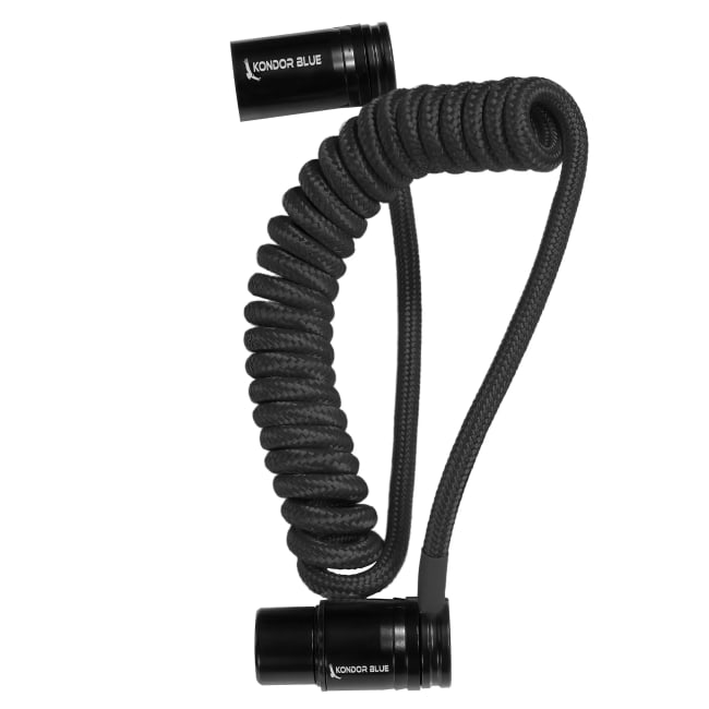 Kondor Blue Lavprofil Justerbar Vinklet XLR Spiralkabel 30-60cm Sort