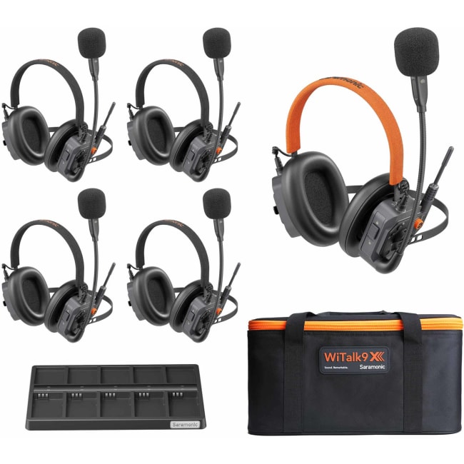 Saramonic WiTalk9 X-5H Hjelm-kompatibelt Intercom Sett 5 Personer