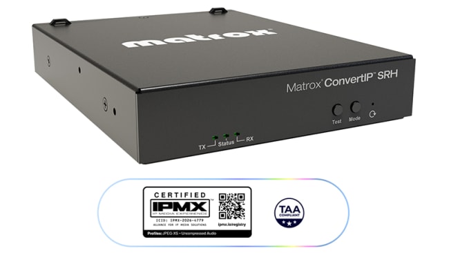 Matrox CIP-SRH, ConvertIP Single HDMI 2110 og IPMX Transceiver 1x RJ45