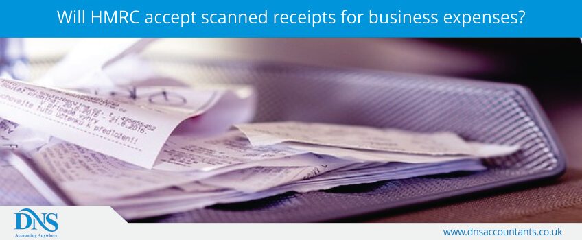 Will HMRC accept scanned receipts for business expenses?