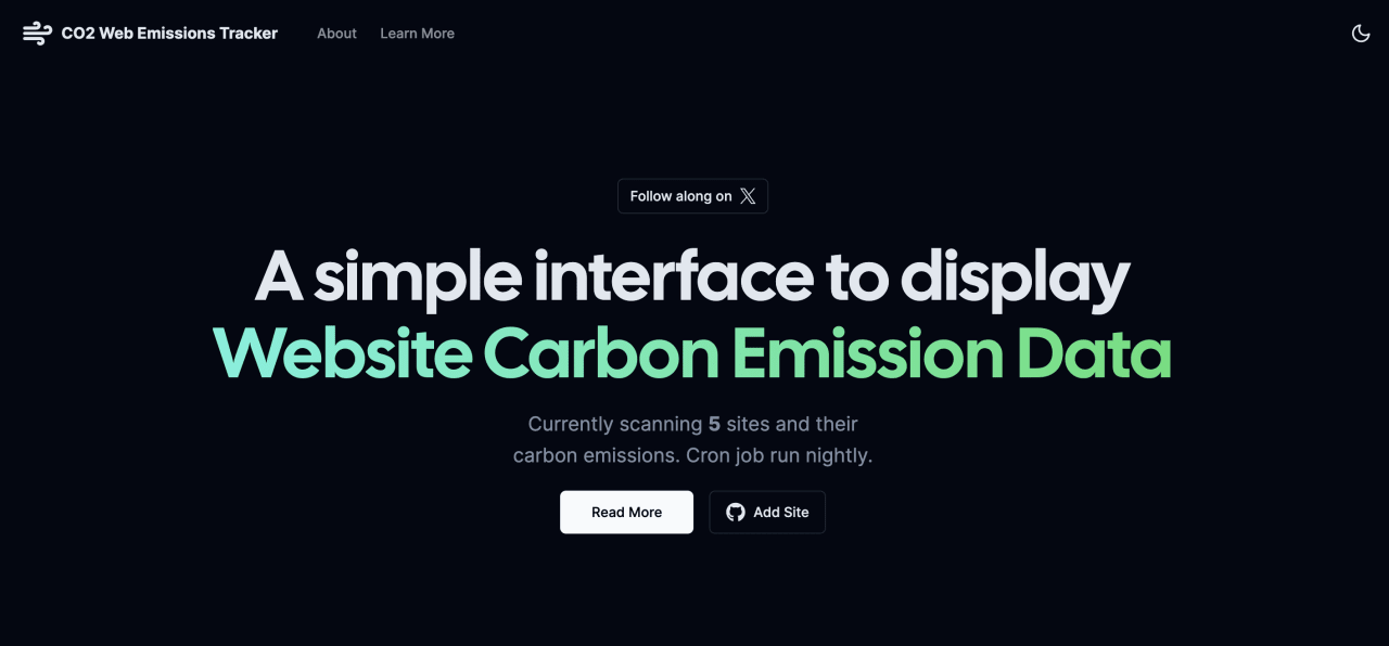 CO2 Web Emissions Tracker