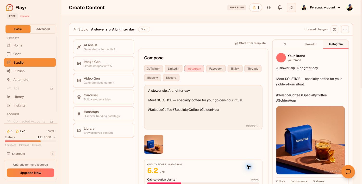 Flayr — AI-Powered Marketing Platform