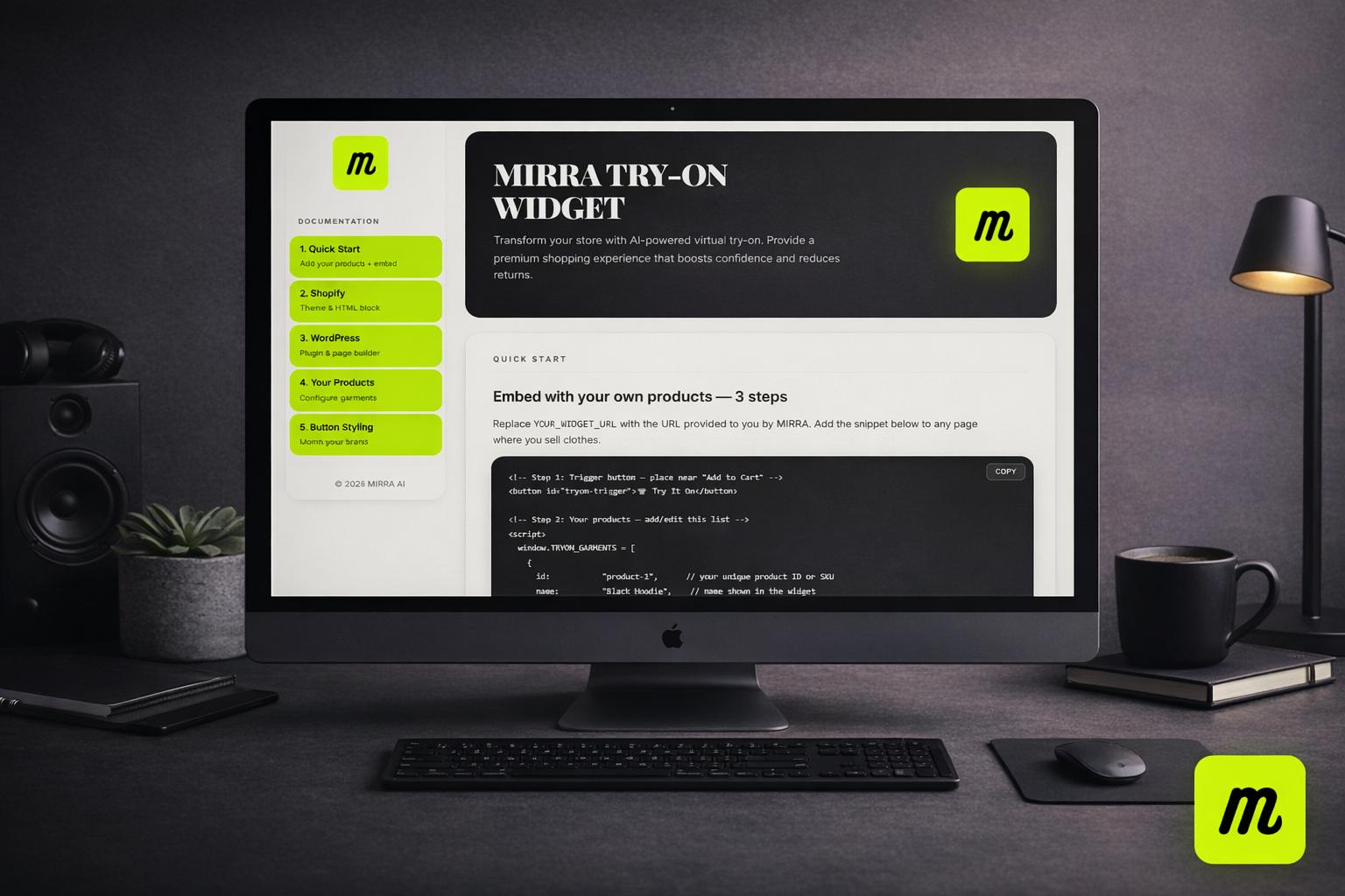 MIRRA — Virtual Try‑On Widget
