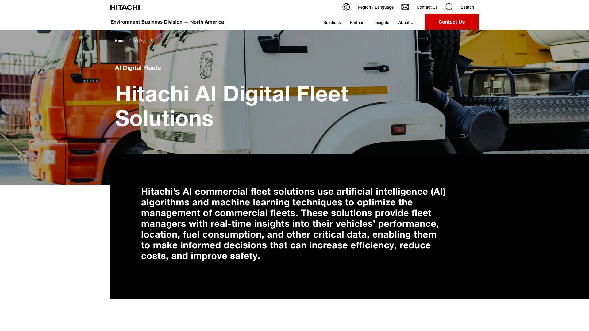 AI Digital Fleets – Hitachi Environment Business Division — North America