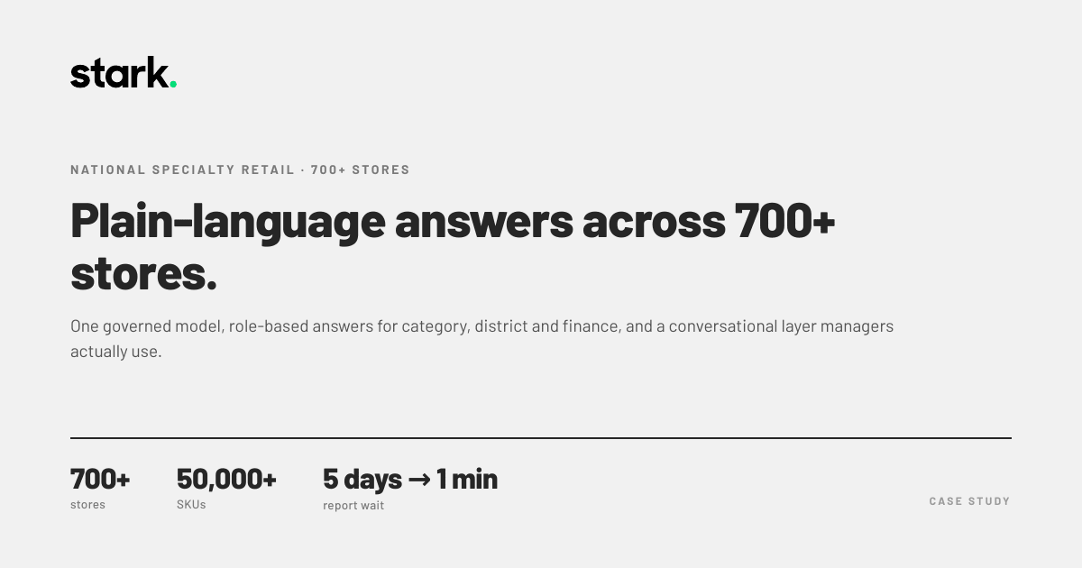 Plain-language answers across 700+ stores