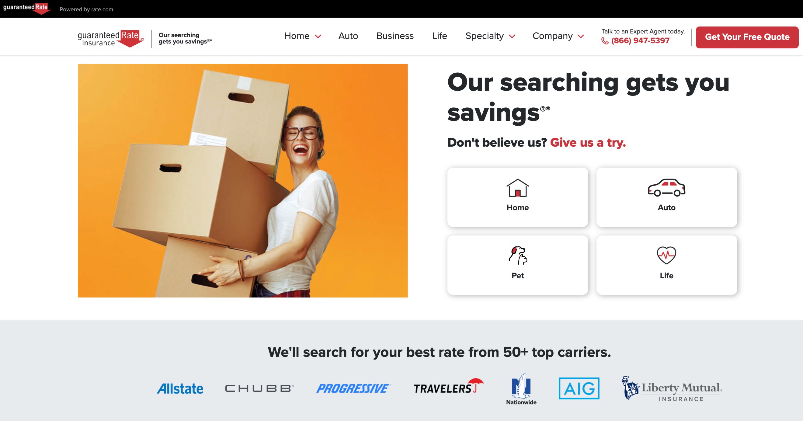 Website Redesign for Guaranteed Rate Insurance