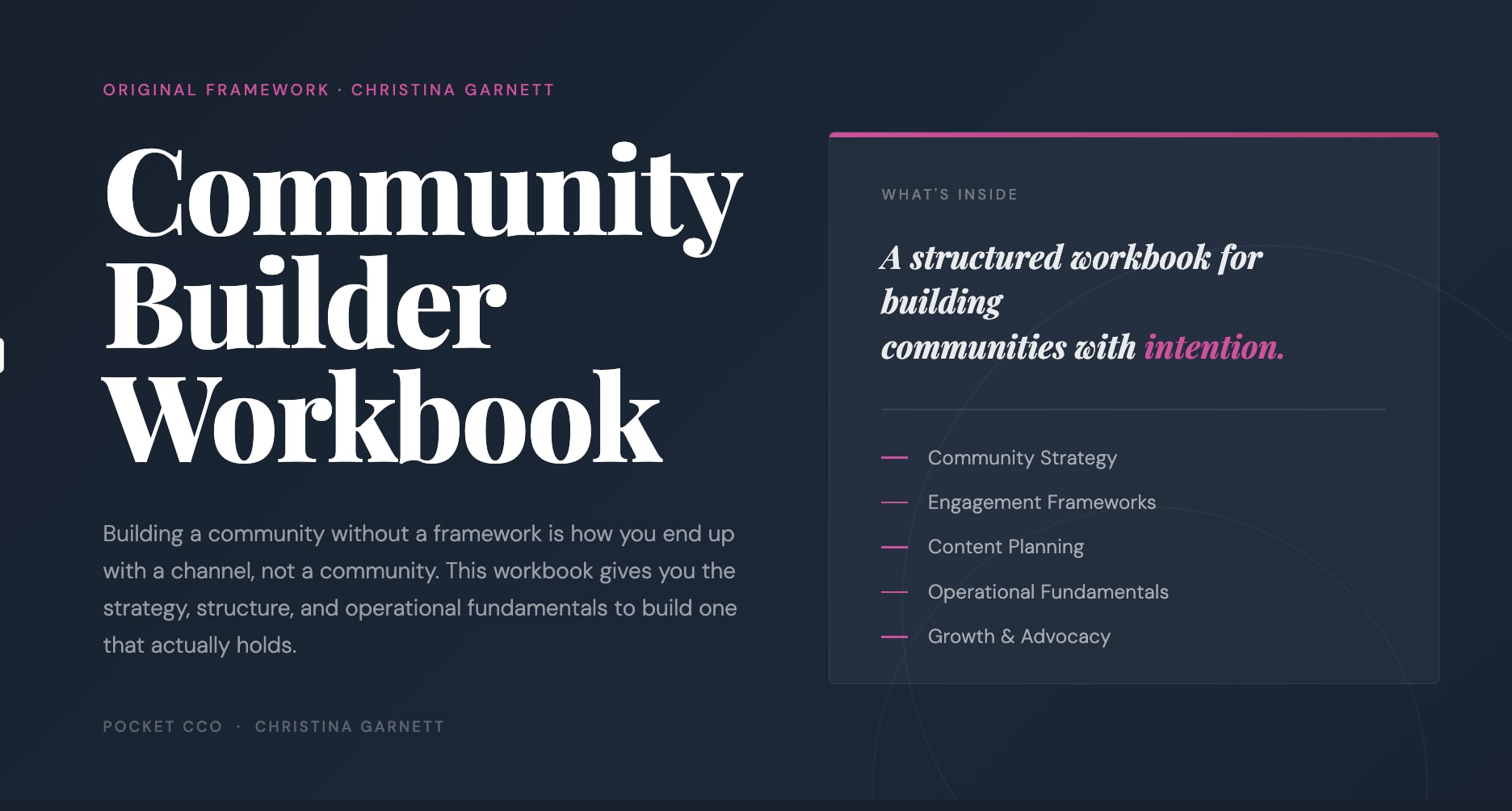 Community Builder Workbook