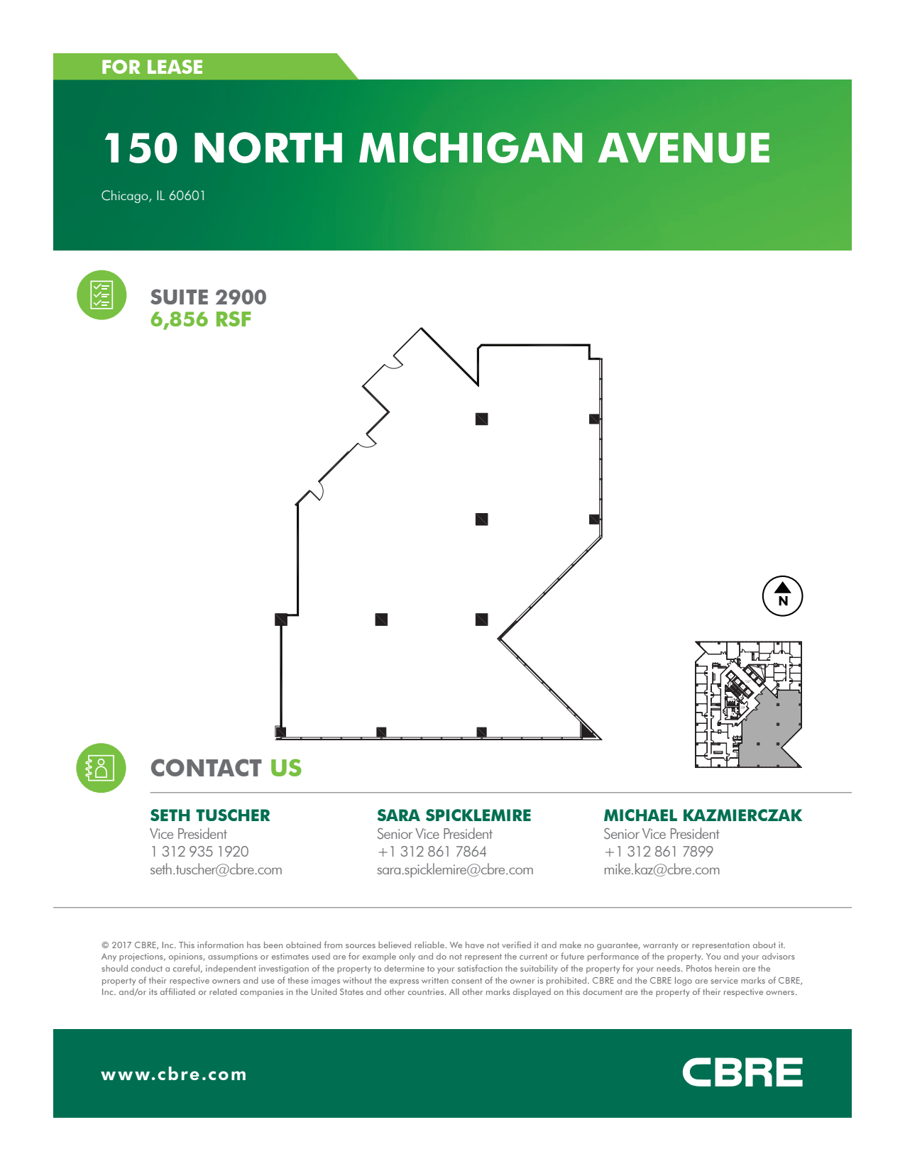 150 North Michigan 150 North Michigan Avenue Floor 29 Space 02900 VTS