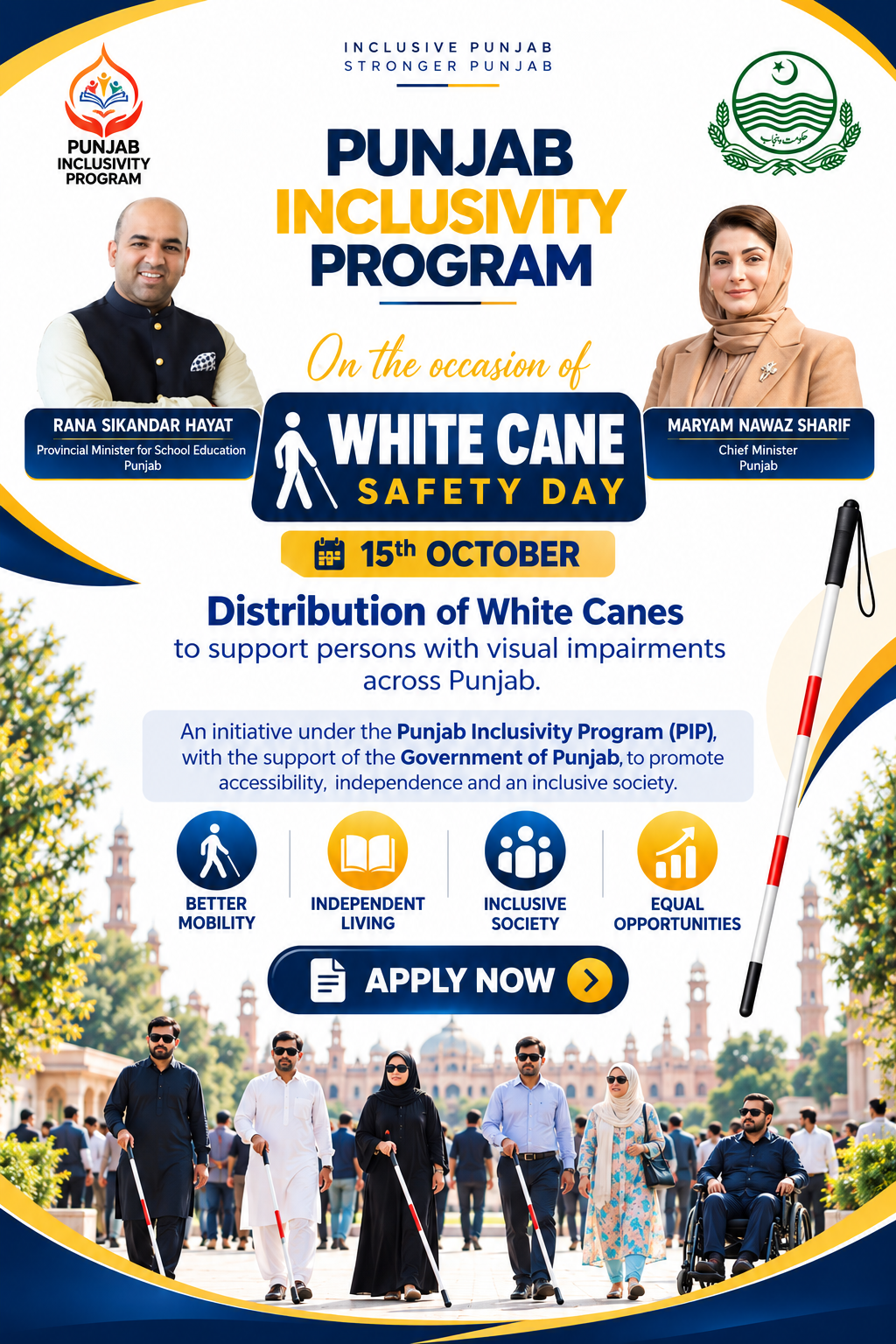 White Cane Registration Poster