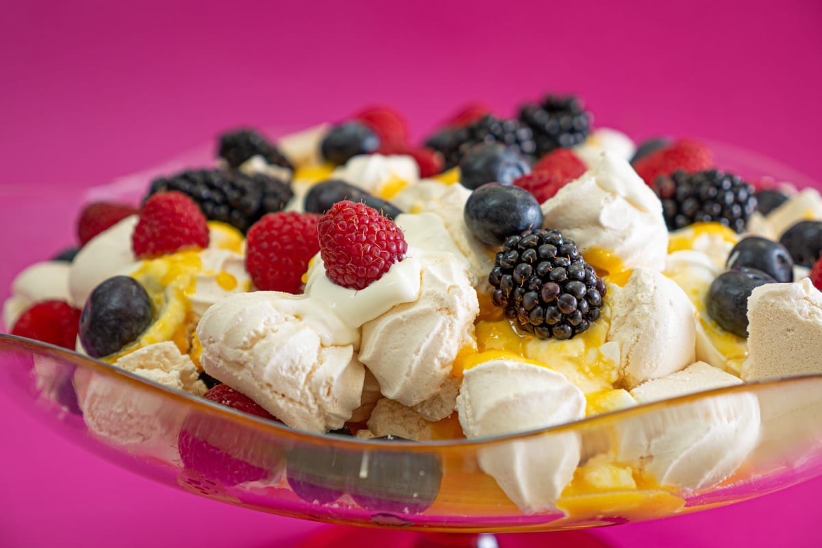 Photo of the recipe Meringue Dessert with Berries and Egg Yolk Sweet