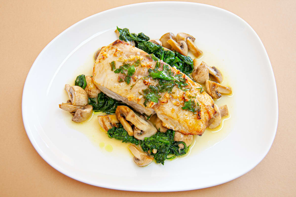 Photo of the recipe Nile Perch Medallions on a Bed of Mushrooms and Spinach