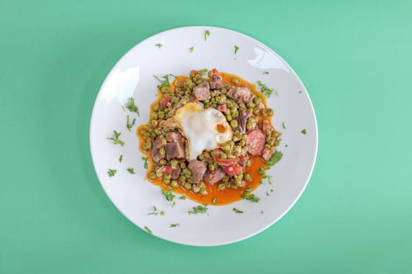 Photo 2 of the recipe Peas with Poached Eggs and Beef