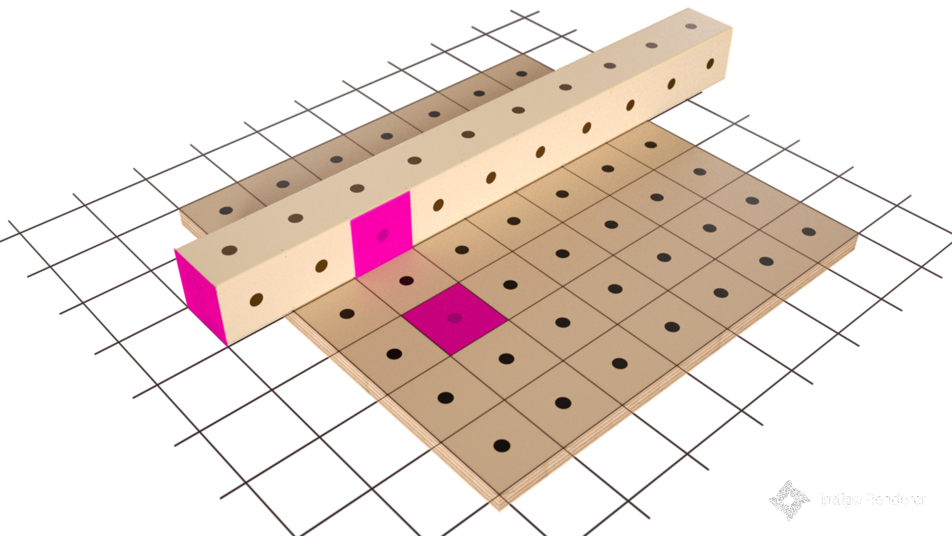 40mm grid overlaid on grid beam & panel