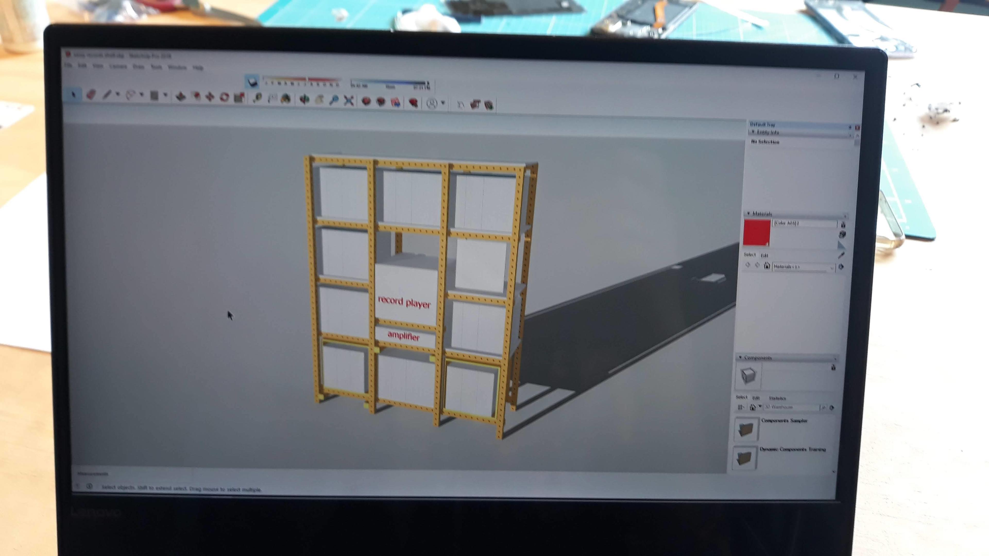 Record player shelf SketchUp mock-up