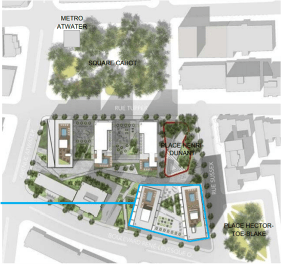 Vue aérienne de l'emplacement du futur centre Sanaaq
