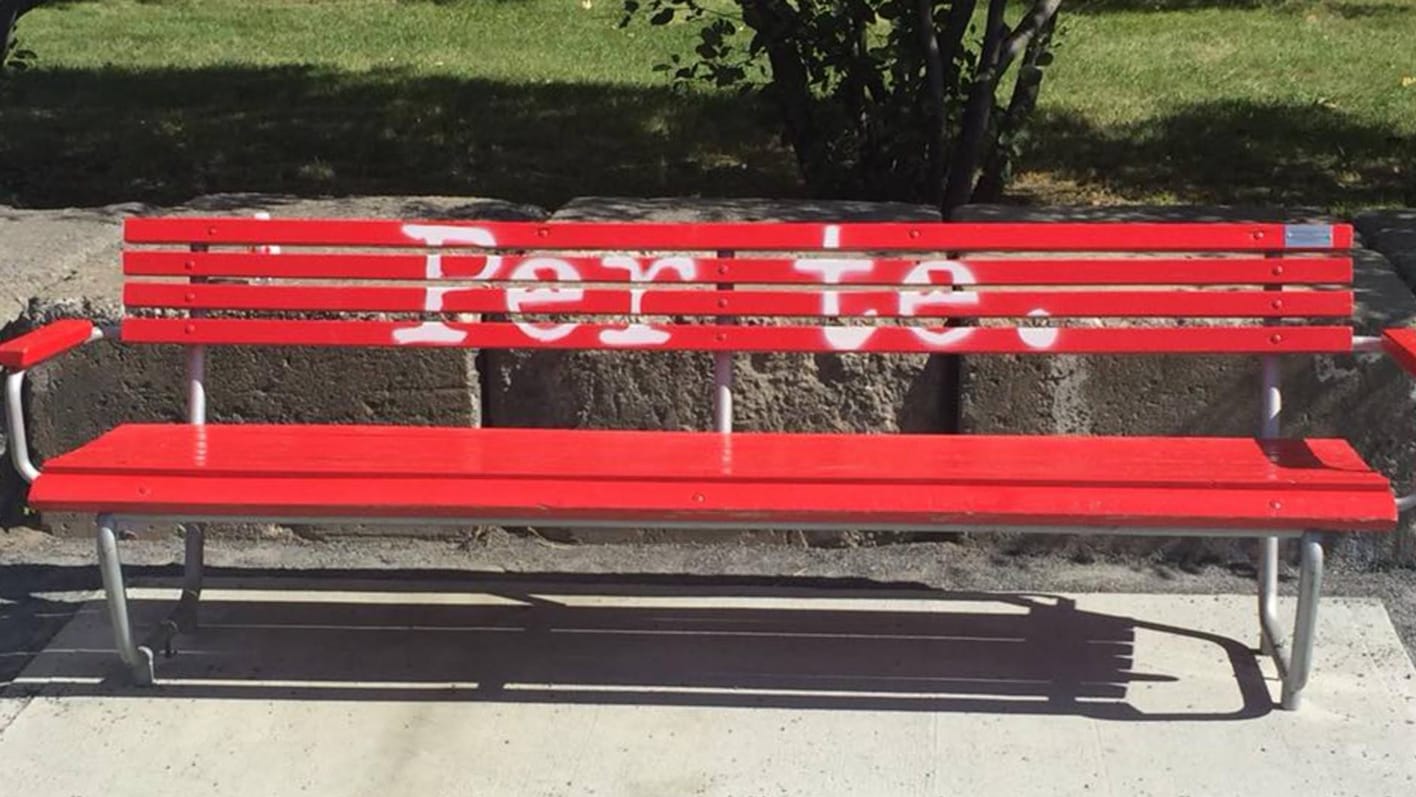 Banc de parc hommage à Julie Hamelin