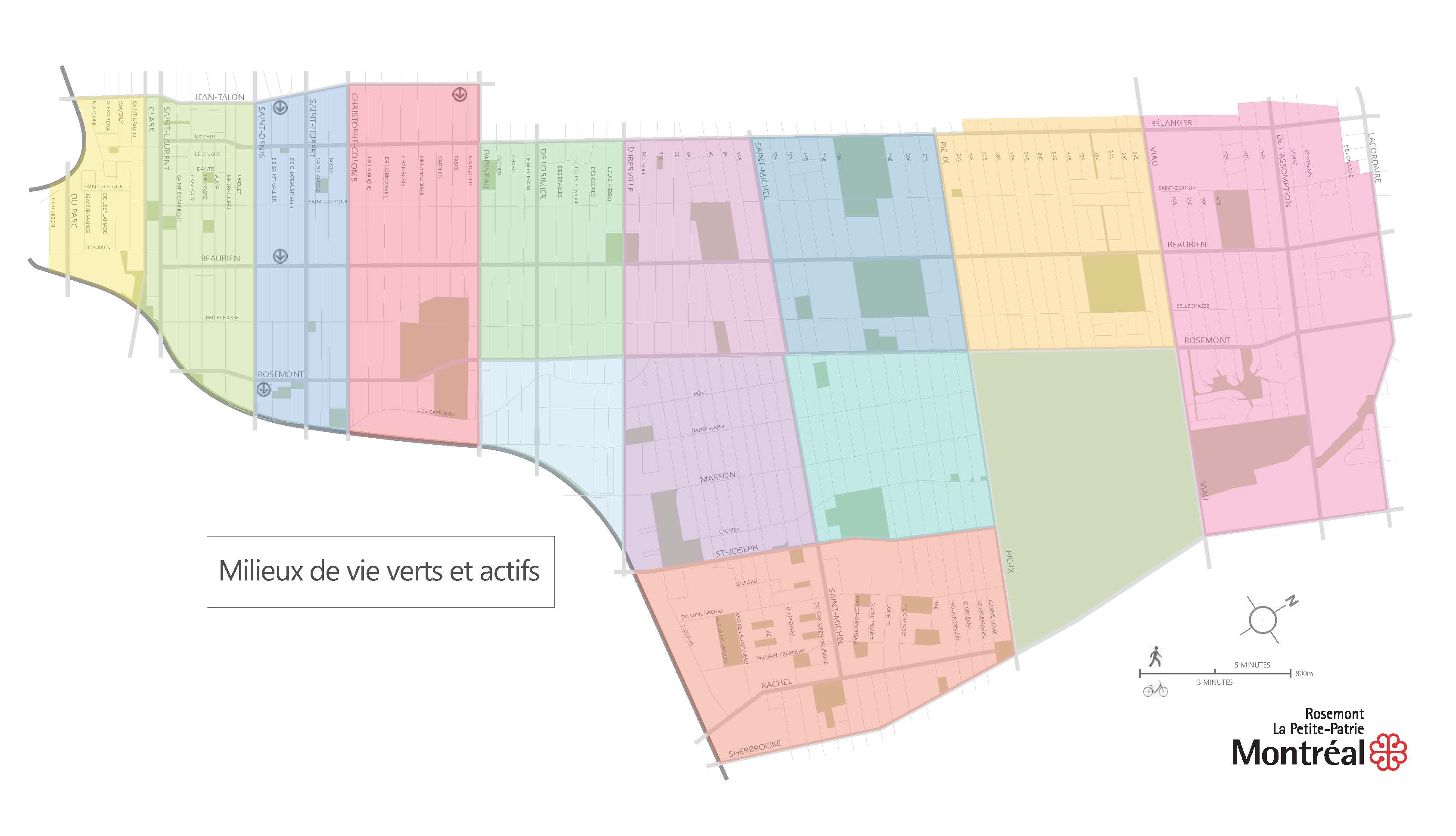 Milieux de vie verts et actifs : découpage du territoire