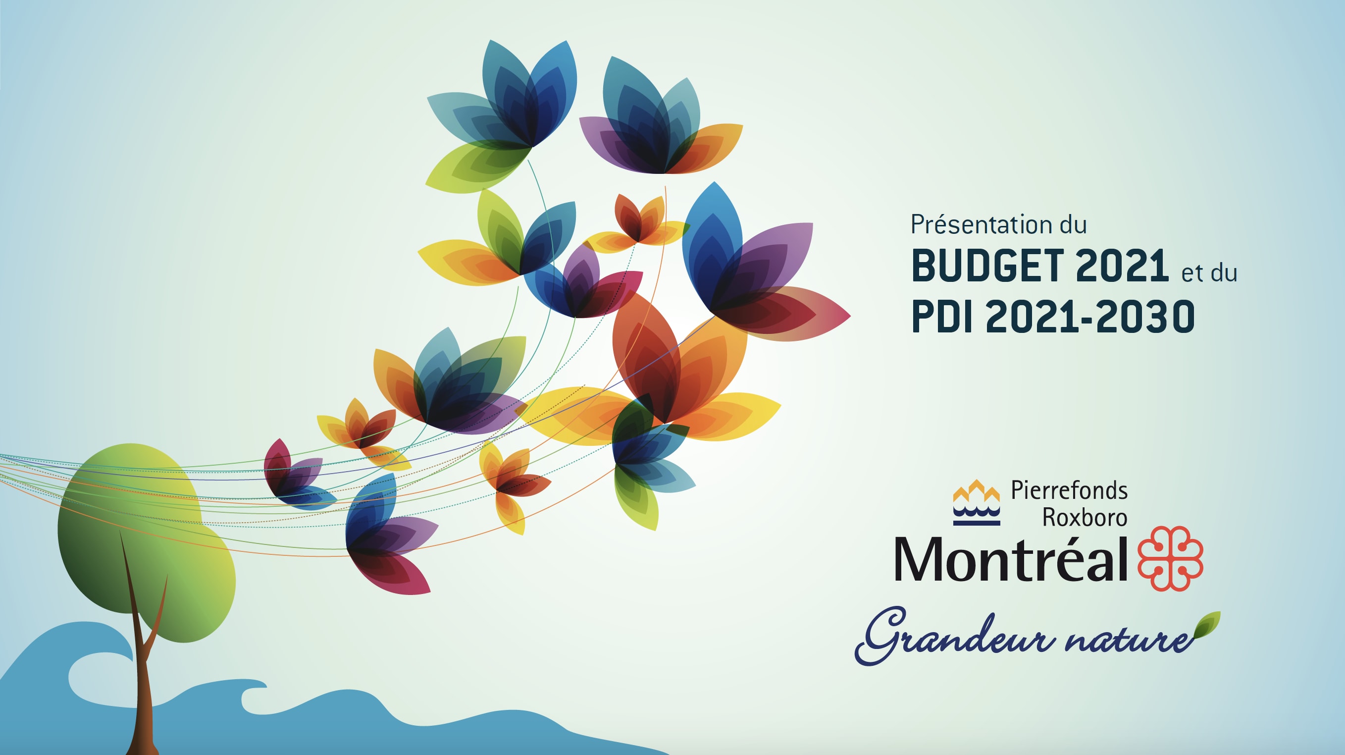 Page couverture du Budget 2021 et du PDI 2021-2030 de Pierrefonds-Roxboro