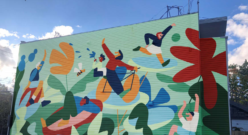 Murale dans la ruelle verte Du Jardin