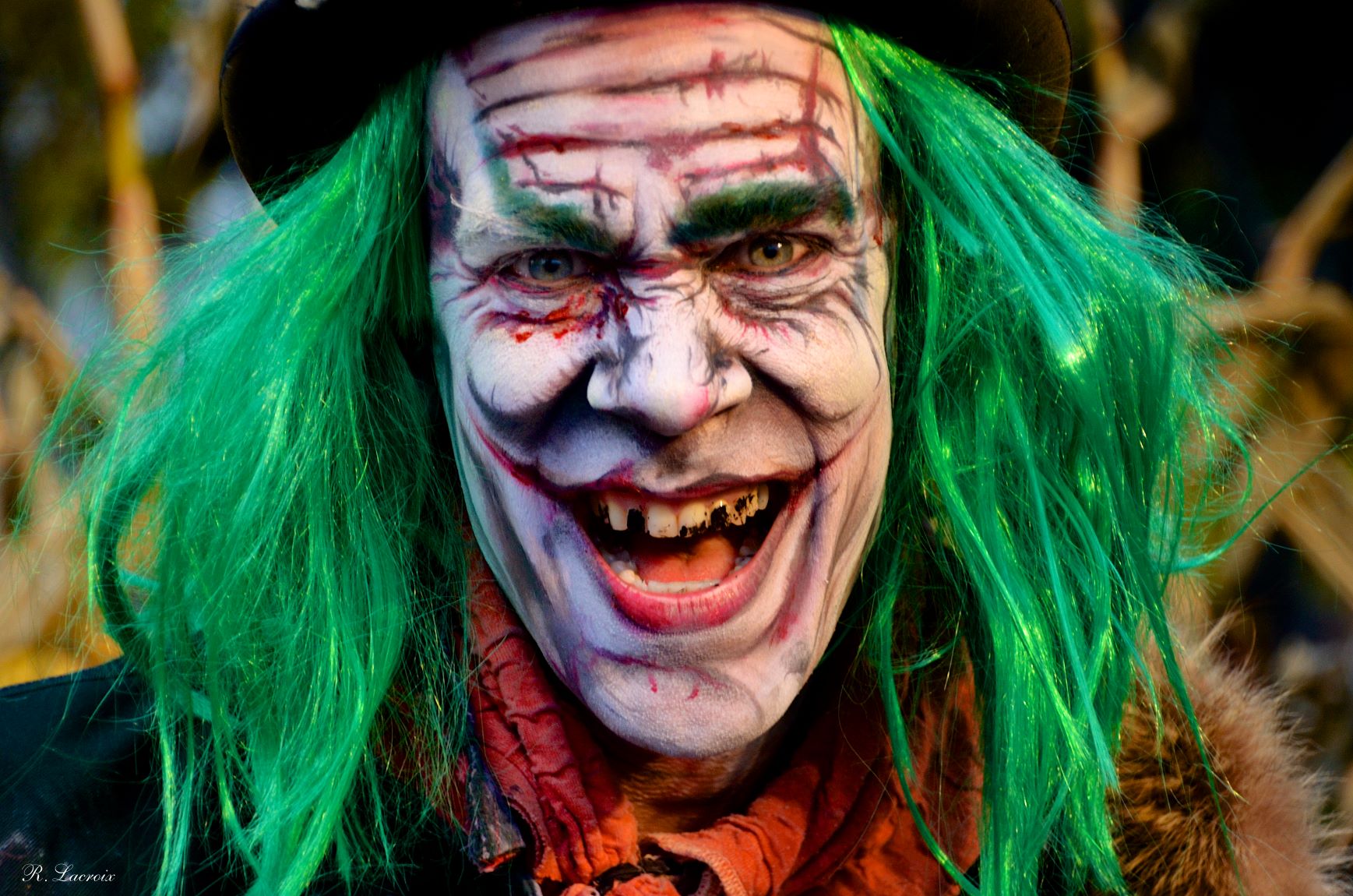Clown aux cheveux verts