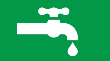 Robinet sur fond vert