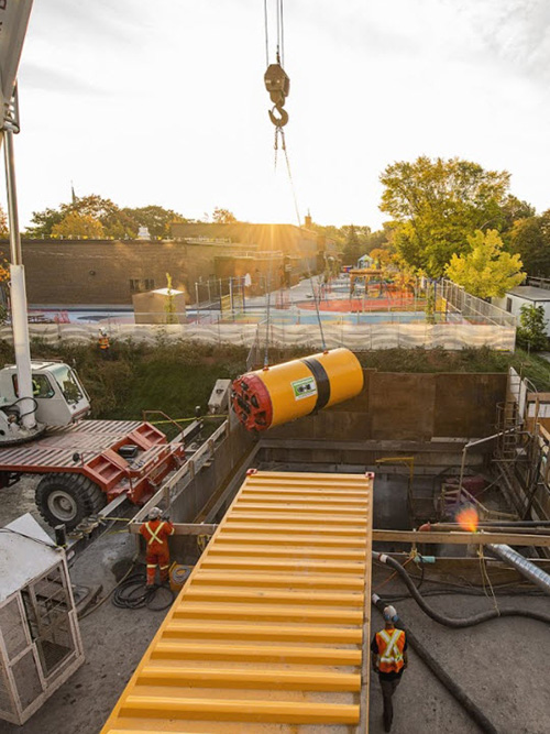 Méthodes sans tranchée : ici, un microtunnelier