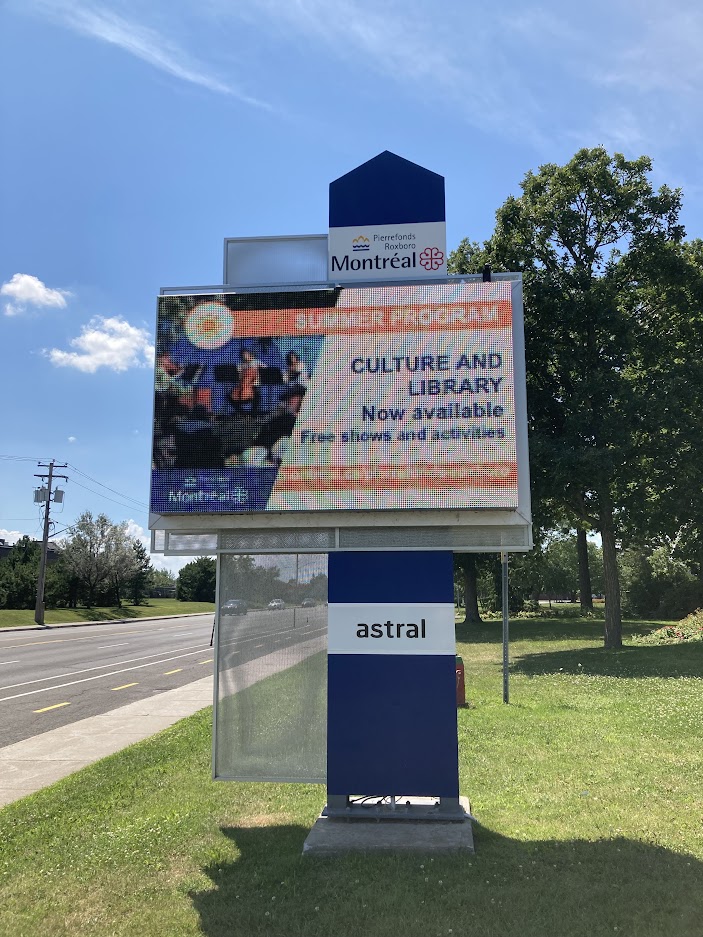 Photo of a digital display panel in Pierrefonds-Roxboro