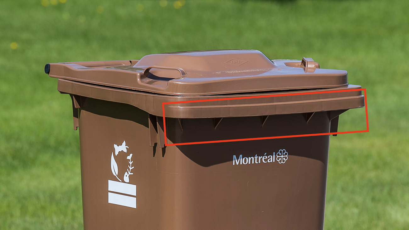 European grip under the lid to allow the bin to be lifted by the collection truck