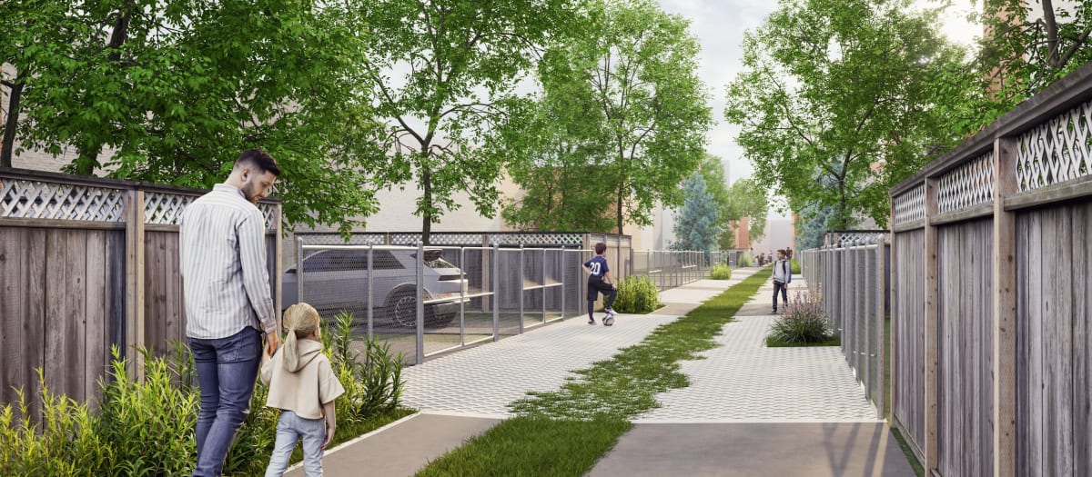 Modélisation de la future ruelle La ligne verte