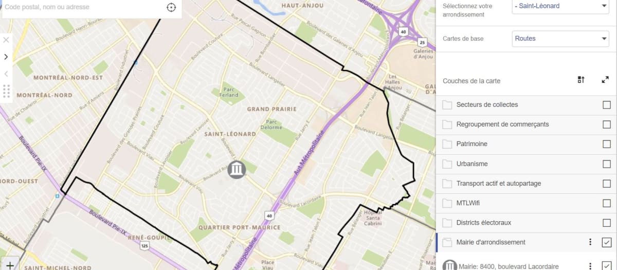 carte interactive de St-Léonard